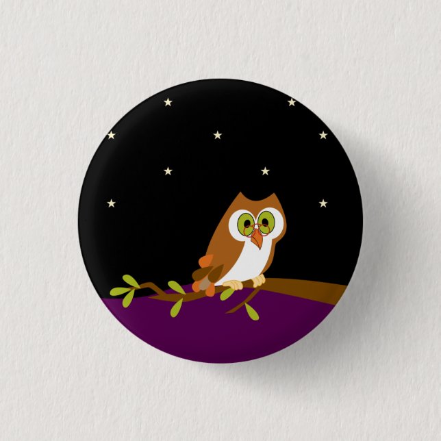 Button_owl flair 3 cm round badge (Front)