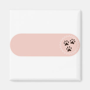 Button Paws Rounded Blank Rectangle Transparent Magnet