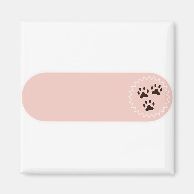 Button Paws Rounded Blank Rectangle Transparent Magnet (Front)