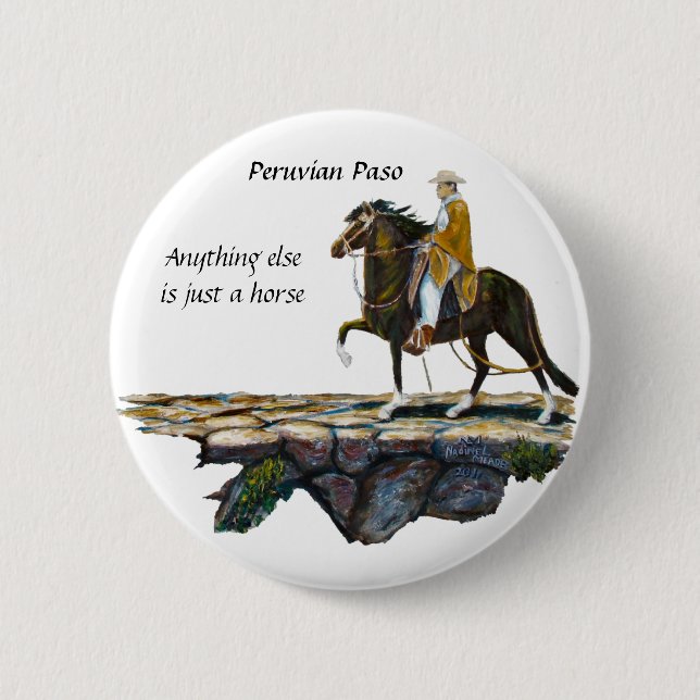 Button, Peruvian Mountain Trail 6 Cm Round Badge (Front)