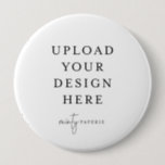 Button Pin 4" - Large<br><div class="desc">Customise your button pin design in Templett. After you are done editing,  download your file in a JPG format (don't forget to turn on the bleed option). Upload your design here by clicking on the blue "Personalise" button.</div>