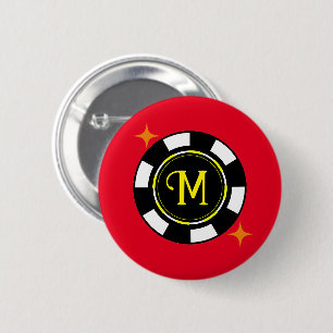 Button - Poker Personalised (add initial)