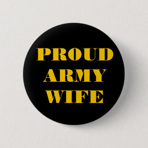 Button Proud Army Wife