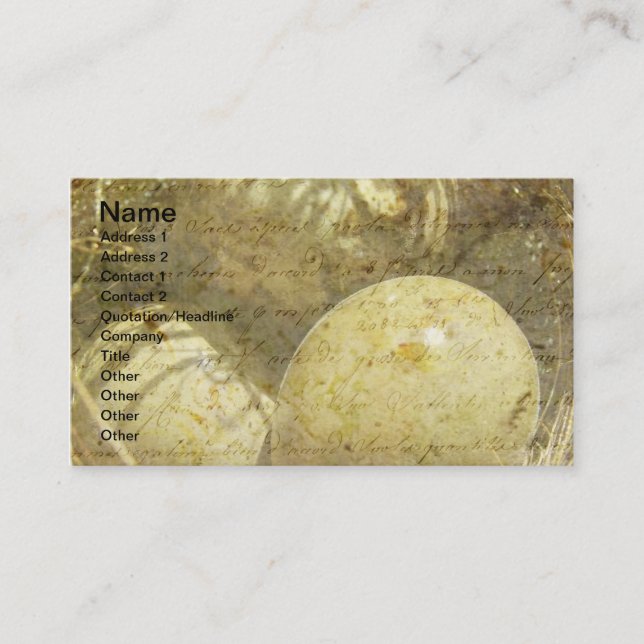Button Quail Eggs 2 Business Card (Front)