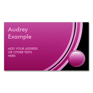 Button round plum gradients + your backg. & text Magnetic business card