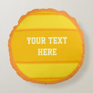 BUTTON ROUND stripes orange yellow + your idea Cushion