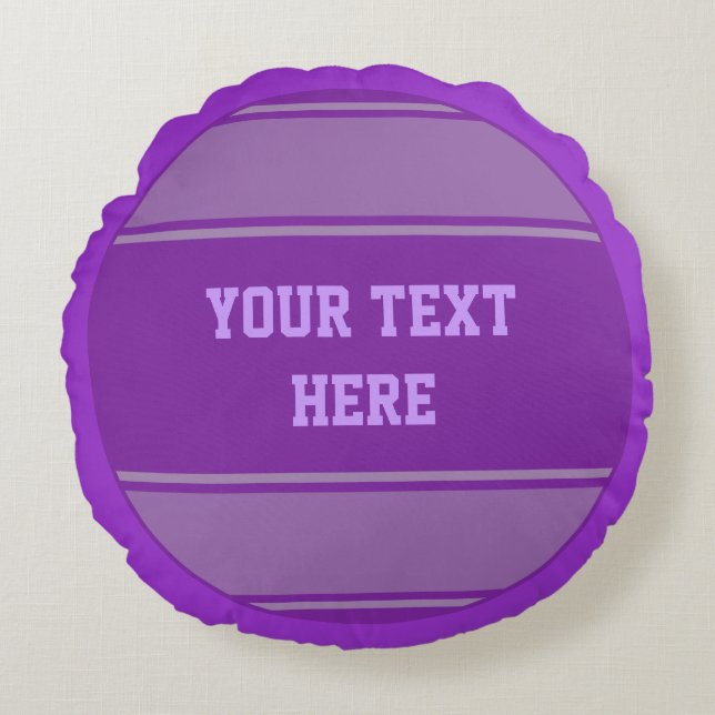 BUTTON ROUND stripes purple + your idea Cushion (Front)