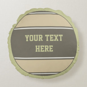 BUTTON ROUND stripes sand stone + your idea Cushion