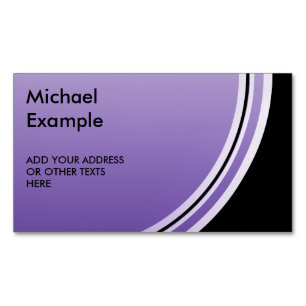 Button round violet gradients + your backg. & text Magnetic business card