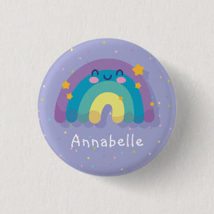 BUTTON : SKY WITH CUTE RAINBOW