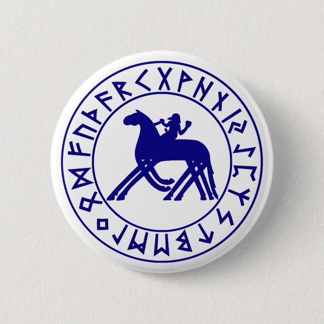 button Sleipnir Shield Blue (Front)