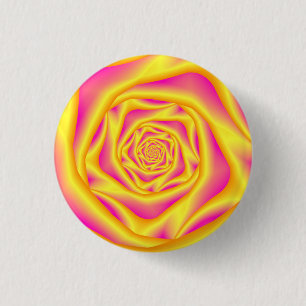 Button Spiral Rose in Yellow and Pink