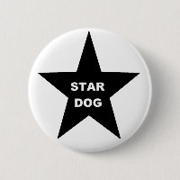 Button Star Dog on Black Star