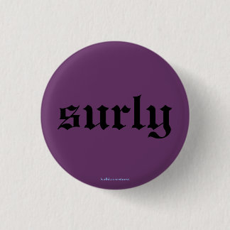 button - surly in purple