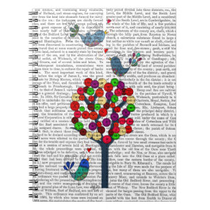Button Tree and Birds Blue Notebook