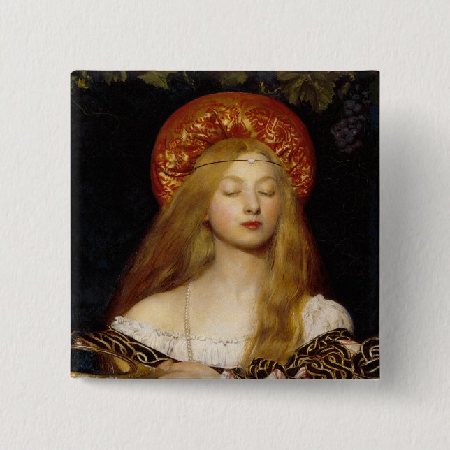 Button: Vanity - by Frank Cadogan Cowper 15 Cm Square Badge (Front)
