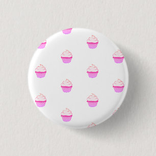 Button with cute pink cupcake