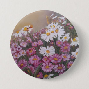 Button with daisies 