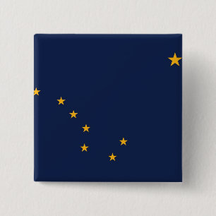 Button with Flag of Alaska