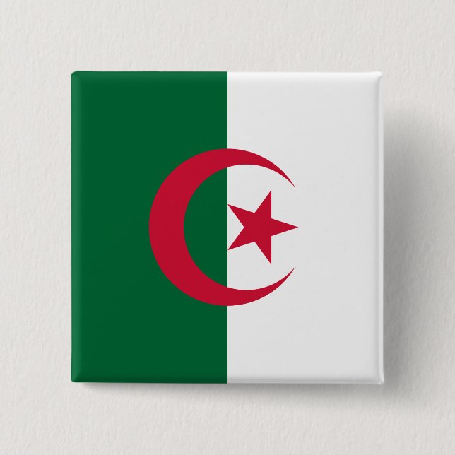 Button with Flag of Algeria (Front)