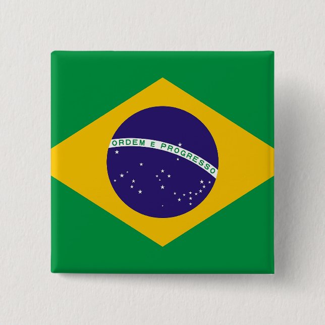 Button with Flag of Brazil (Front)