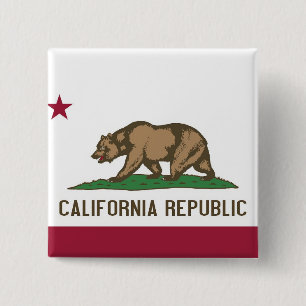 Button with Flag of California