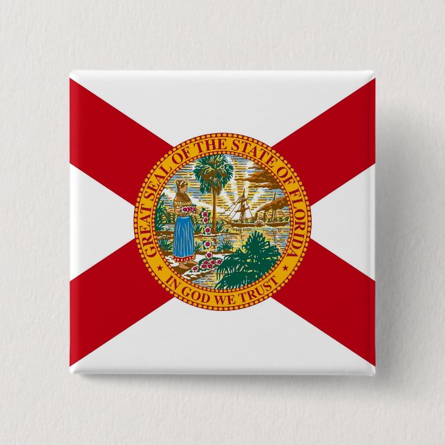 Button with Flag of Florida (Front)