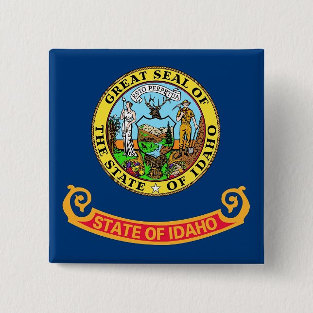 Button with Flag of Idaho (Front)