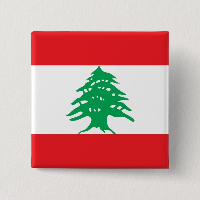 Button with Flag of Lebanon (Front)