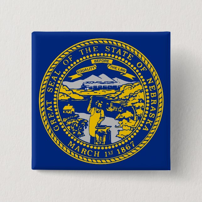 Button with Flag of Nebraska (Front)