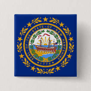 Button with Flag of New Hampshire