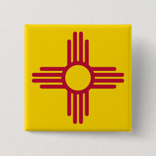 Button with Flag of New Mexico