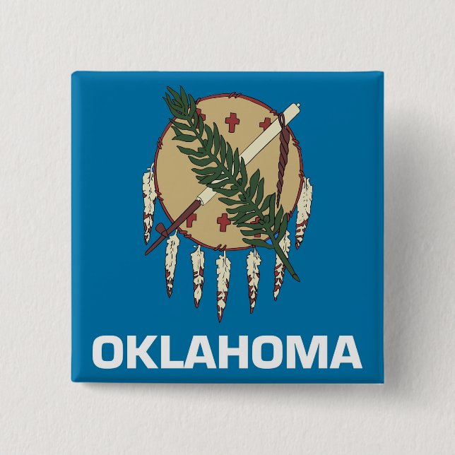 Button with Flag of Oklahoma (Front)