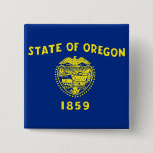 Button with Flag of Oregon