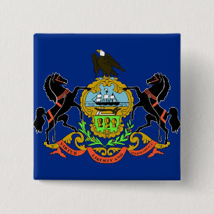 Button with Flag of Pennsylvania