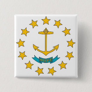 Button with Flag of Rhode Island