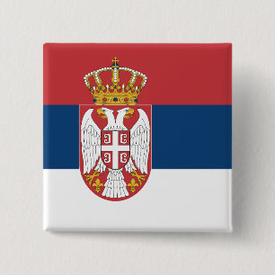 Button with Flag of Serbia