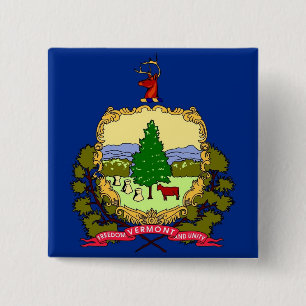 Button with Flag of Vermont