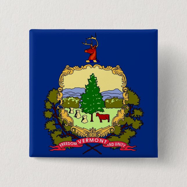 Button with Flag of Vermont (Front)