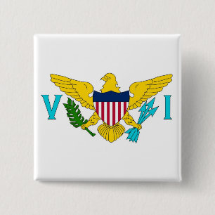 Button with Flag of Virgin Islands - USA