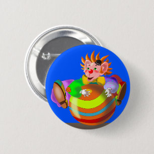 Button with Happy Clown