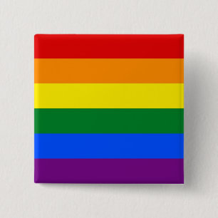 Button with LGBT Rainbow Flag