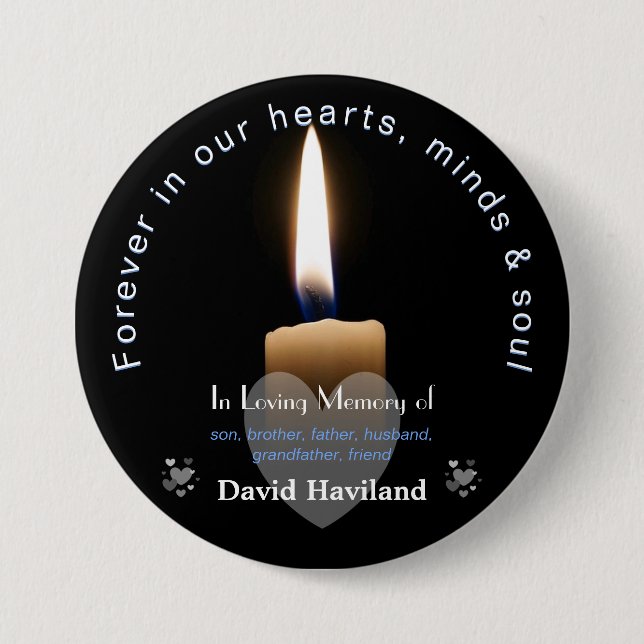Button with Lit Candle as Memorial HAMbyWG (Front)