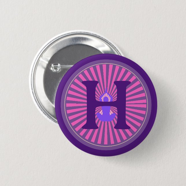 Button - Yoga Zen - Personalised - Add Initial (Front & Back)