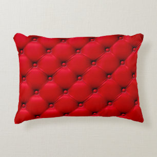 Buttoned on the red Texture. Repeat pattern Decorative Cushion