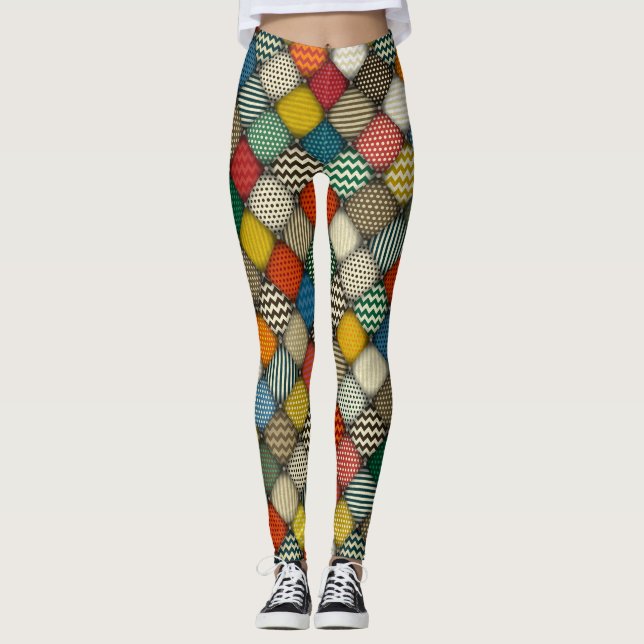 buttoned patches retro leggings (Front)