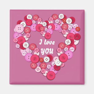 Buttonised heart magnet
