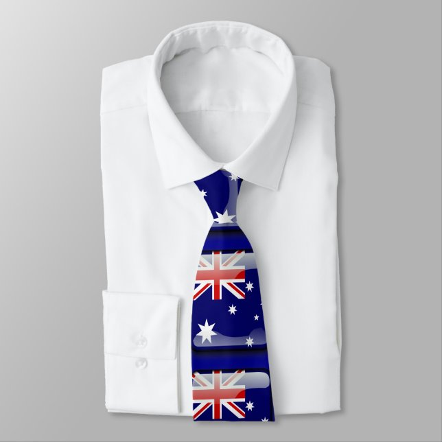 Buttonized Flag of Australia Tie (Tied)