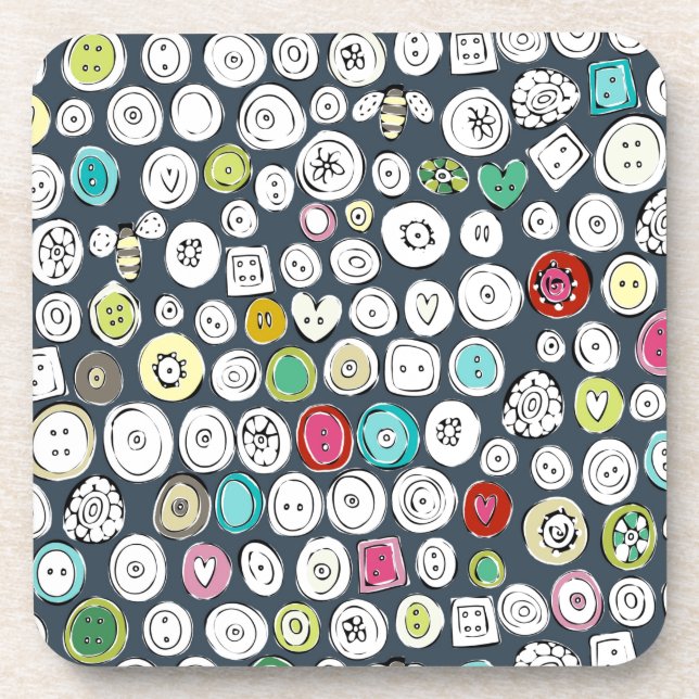 buttons and bees slate coaster (Front)