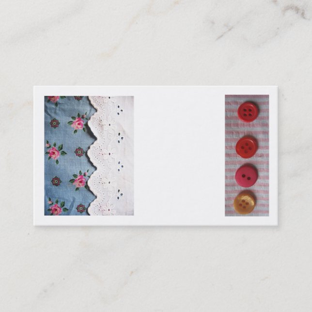 Buttons and lace sewing business card (Front)